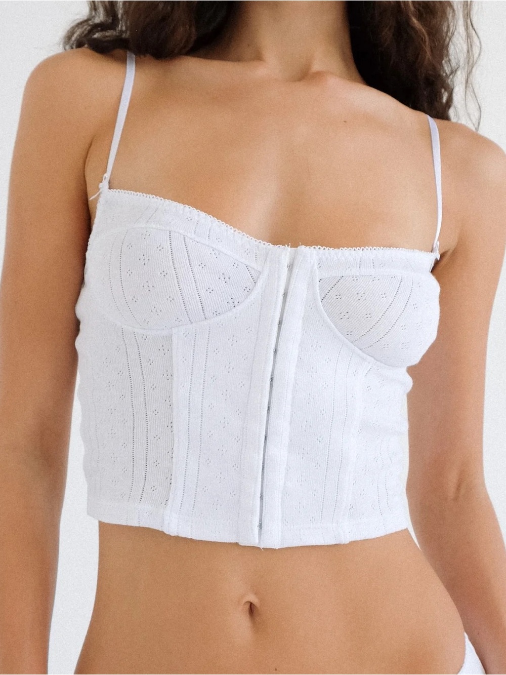 Cou Cou Intimates The Corselette White Cotton Pointelle